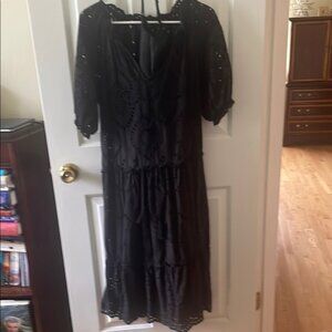 O.P.T Elegant Black Dress. Eyelet. XS. Nice